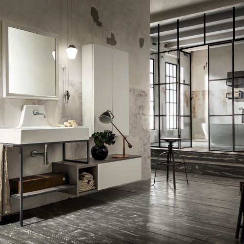 Salle de bain sur-mesure réalisée par Linea Cuisine